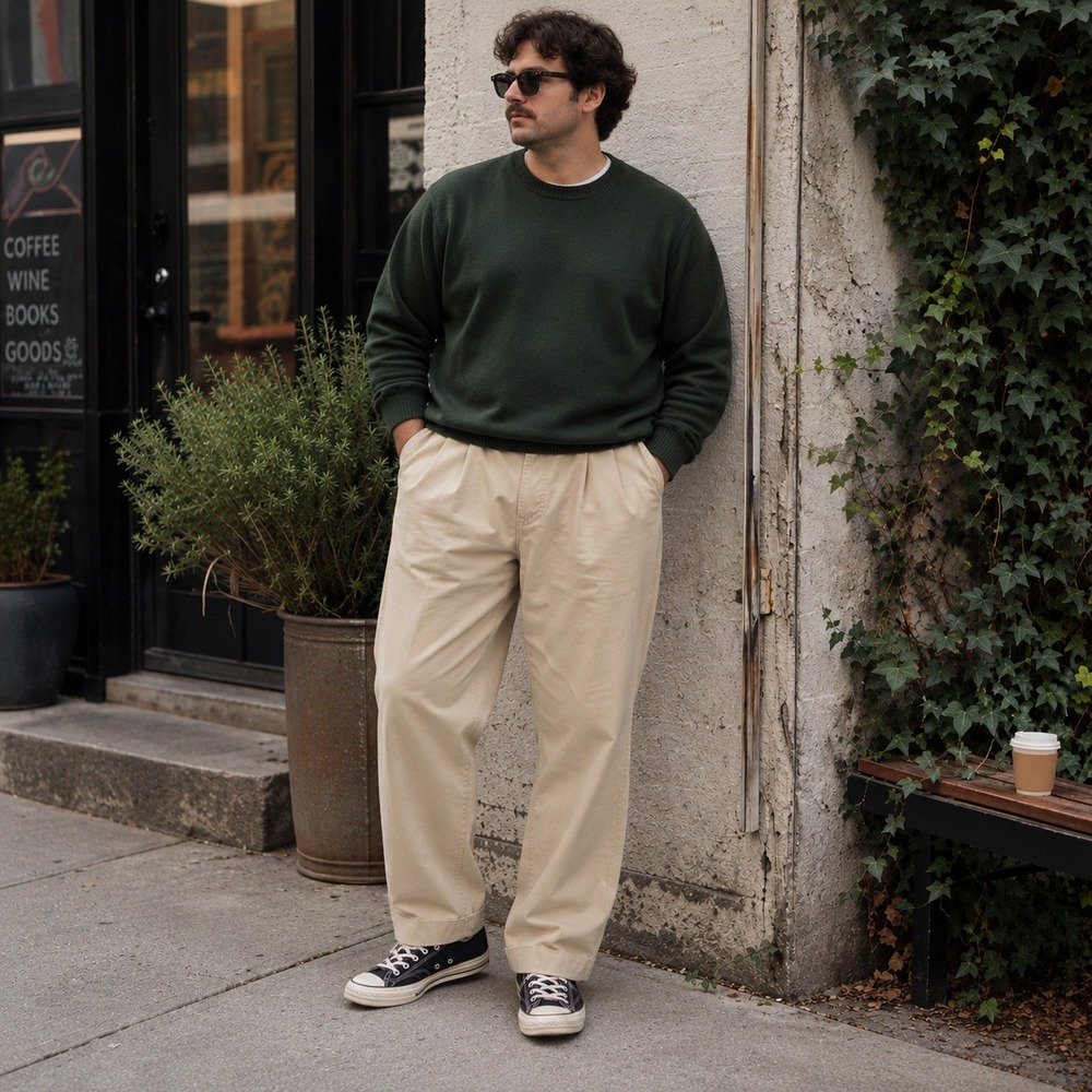 Vintage Duck Head Chino Pants Pleated Front Khaki Cotton Preppy Men's 40x30